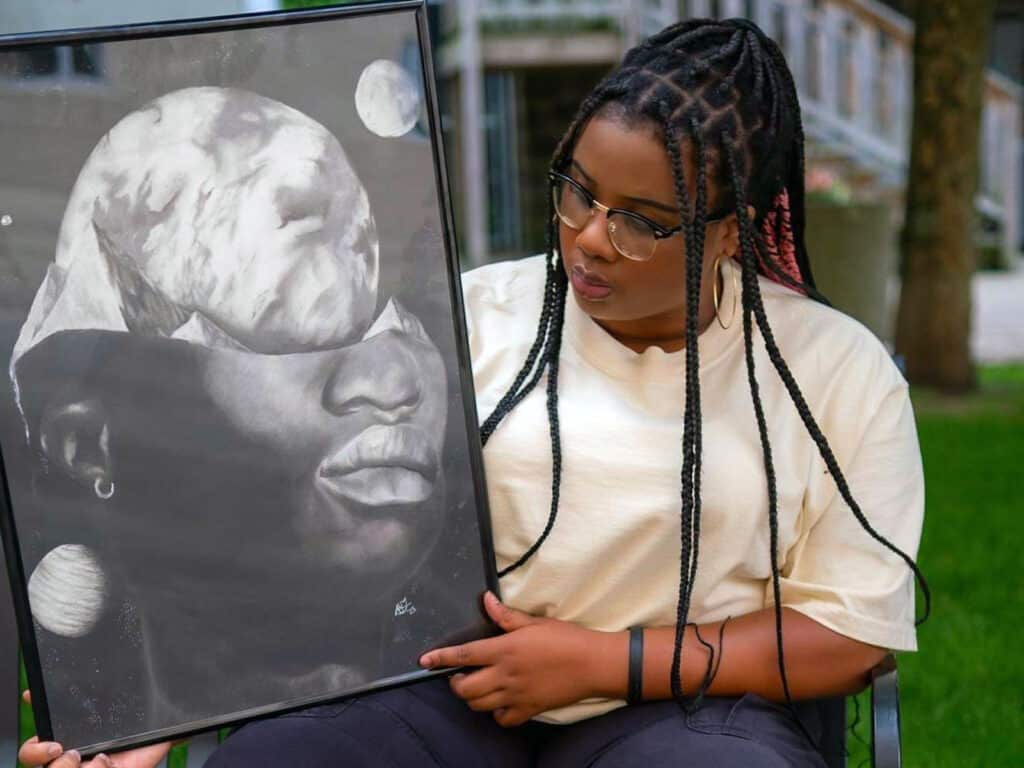 Beckley artist Adriana Law majors in sports studies and athletic training at West Virginia State University.