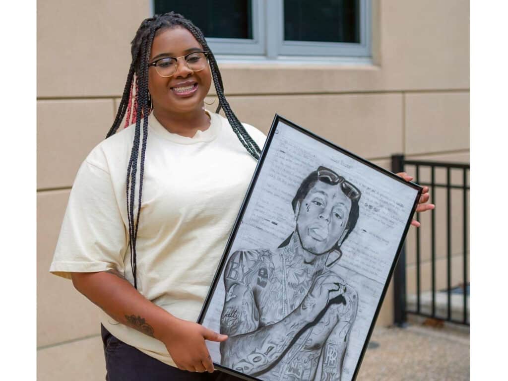 Beckley artist Adriana Law says she is most inspired by her dad, who is an artist himself. Photo by Rodney Sorrell